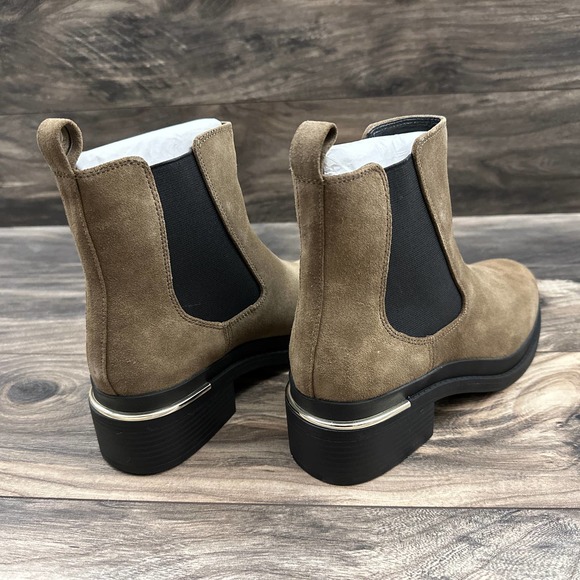 NIB Kenneth Cole Levon 2.0 Welt Chelsea Suede Ankle Boots Bootie Dark Taupe 8.5M - Picture 7 of 11
